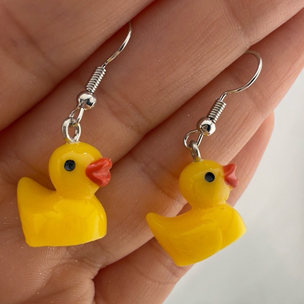 New!!! Fashion Yellow Duck Earrings - Fun Kawaii Dangle